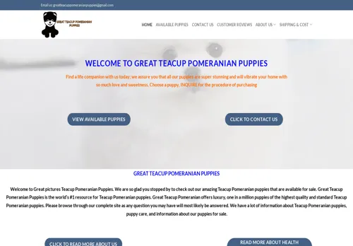 is greatteacuppomeranianpuppies.com legit? screenshot