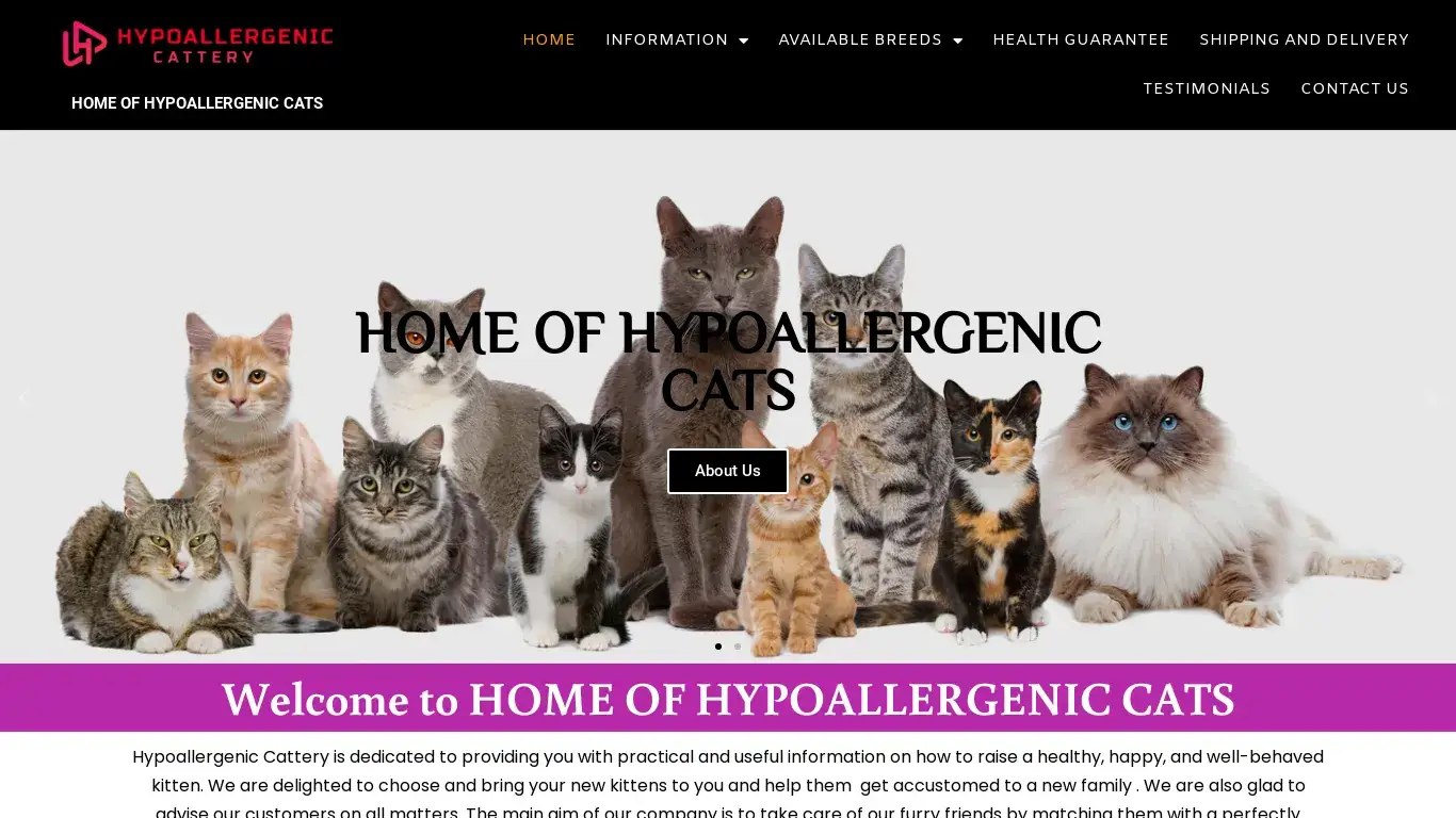 is hypoallergeniccattery.com legit? screenshot