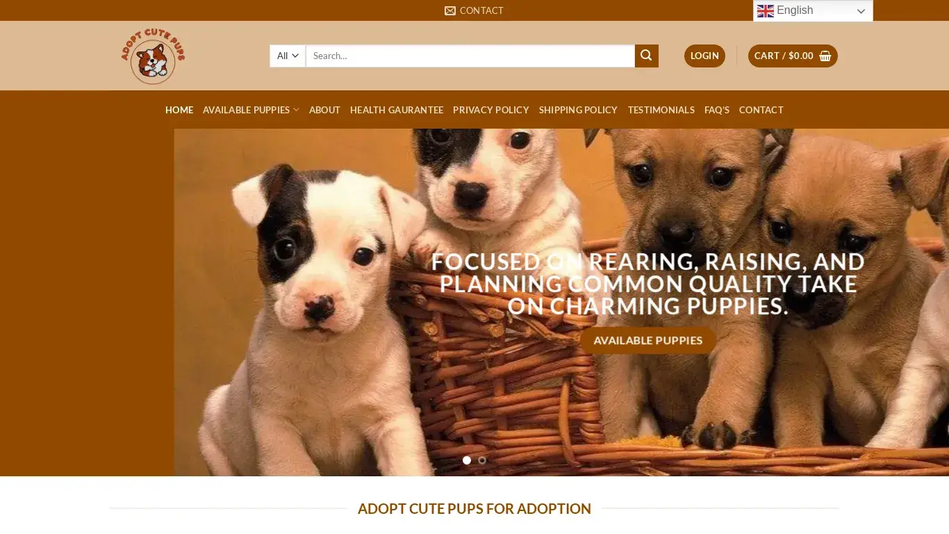 is adoptcutepups.com legit? screenshot