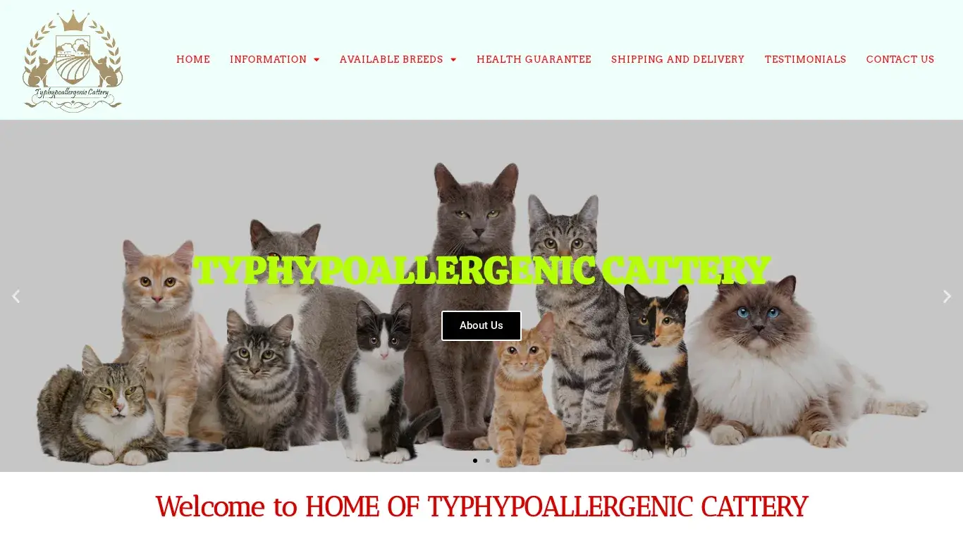 is typhypoallegeniccattery.com legit? screenshot