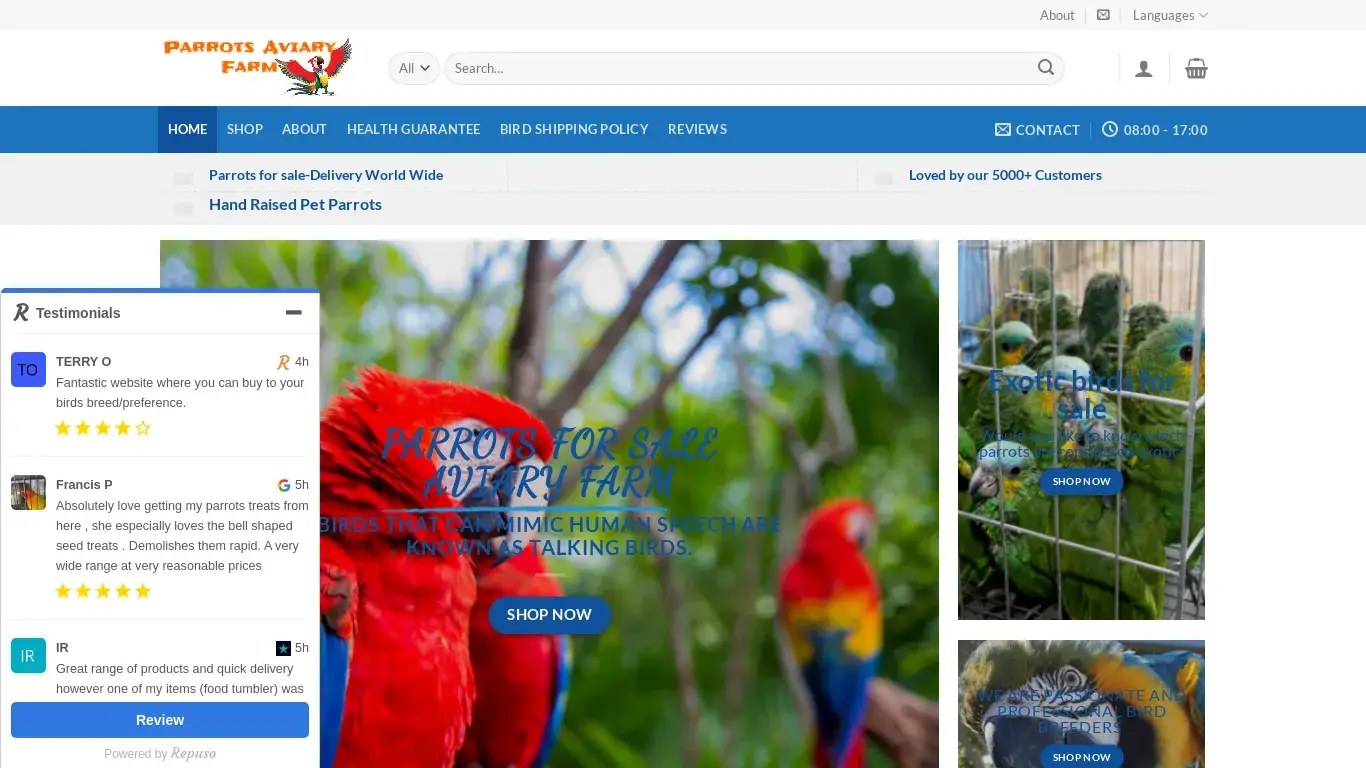 is parrotsaviaryfarm.co.uk legit? screenshot