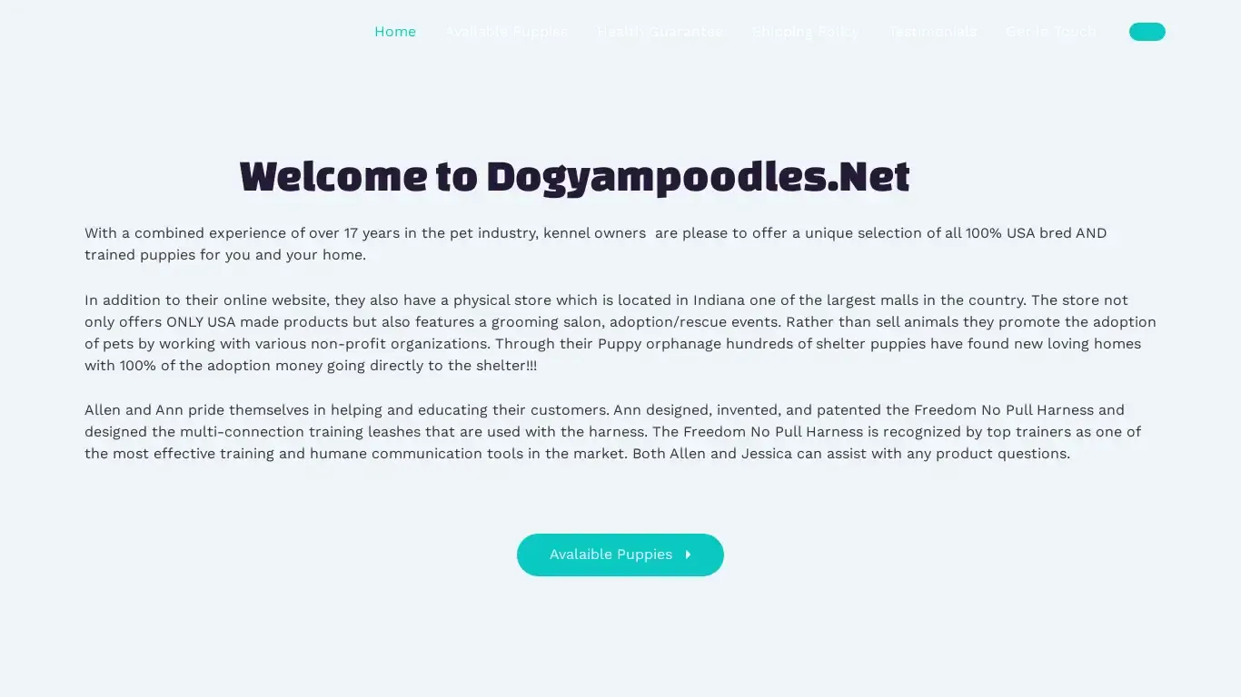 is dogyampoodles.net legit? screenshot