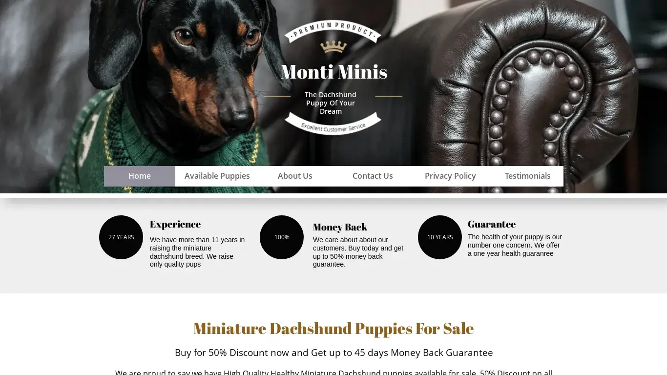 is montiminidachshunds.com legit? screenshot