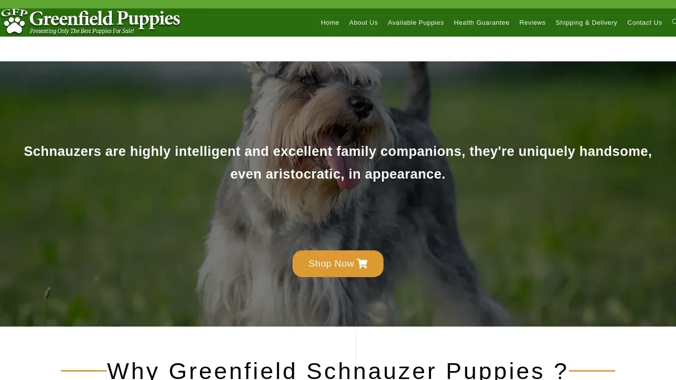 is greennfieldspuppies.com legit? screenshot