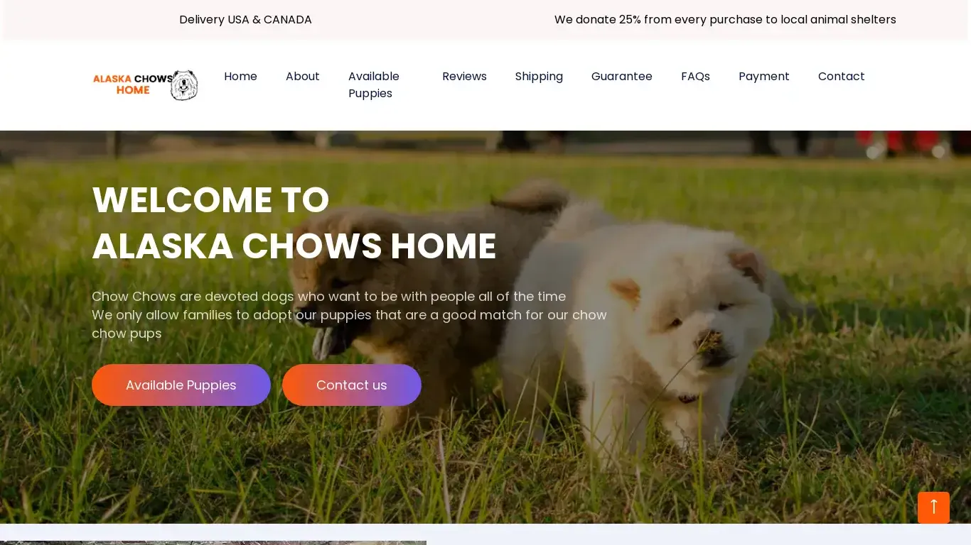 is Welcome | Alaska Chows Home legit? screenshot