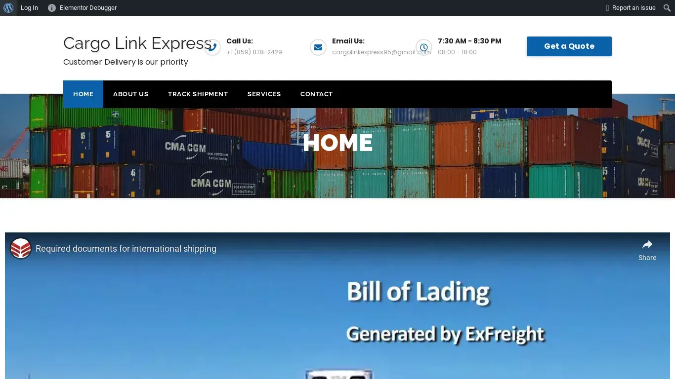 is Cargo Link Express – Customer Delivery is our priority legit? screenshot