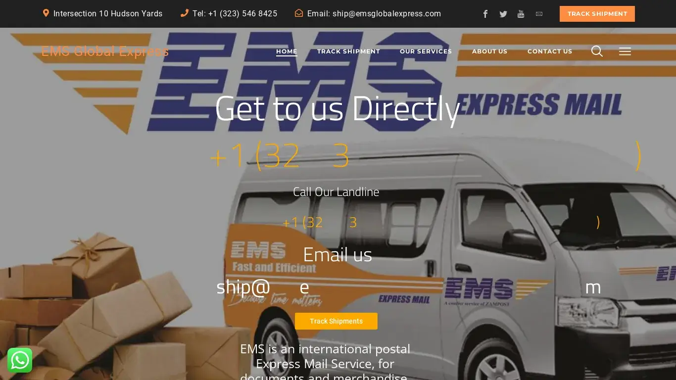 is EMS Global Express – EMS Global Express – Logistics within Europe and the Globe, Fast, Secure and Reliable legit? screenshot