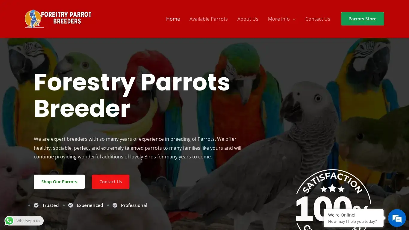 is FORESTRY PARROT BREEDER – We are top breeders with adorable parrots for adoption at the best sale prices. legit? screenshot