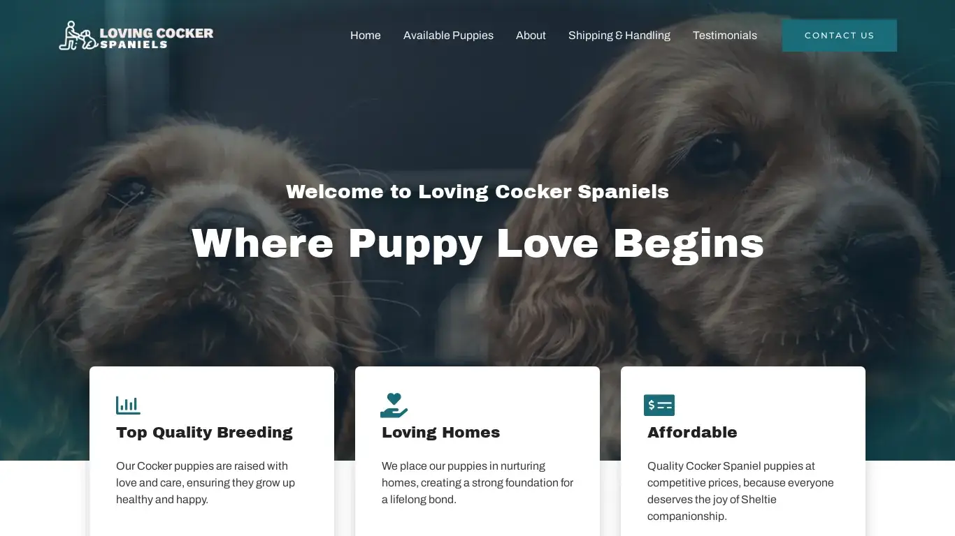 is Loving Cocker Spaniels – Get a healthy Cocker Spaniel Puppy online legit? screenshot