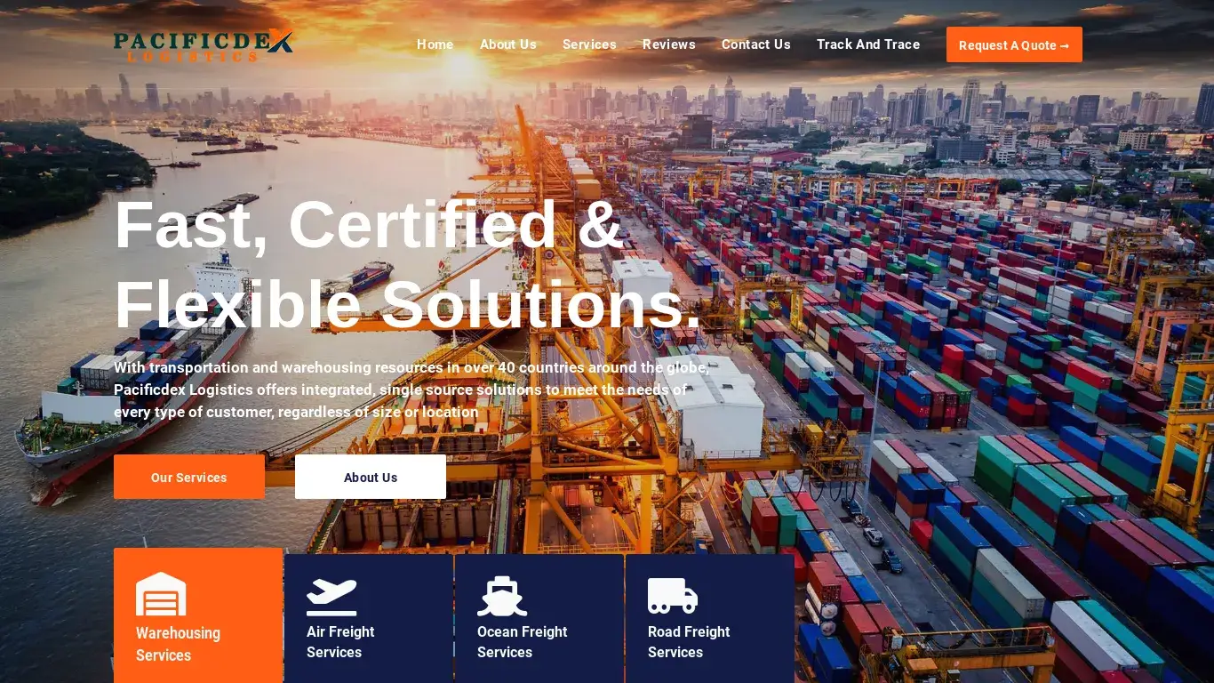 is Pacificdex Logistics  -  Pacificdex Logistics, Freight Forwarder, and Logistics Company - Our global warehousing and distribution network provides integrated, single-source solutions to manufacturers, distributors and retailers in a variety of industries. legit? screenshot