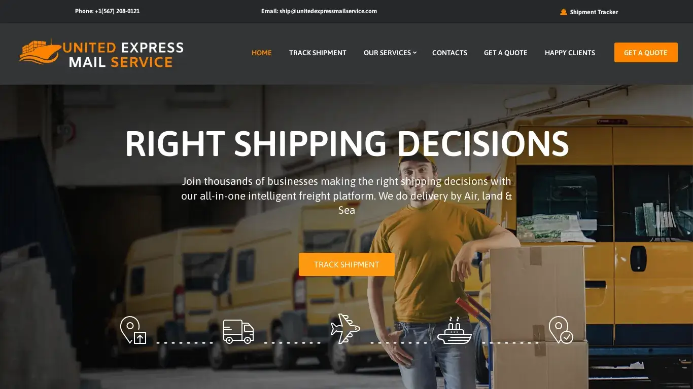 is United Express Mail Service – Your Best & Fast Logistics Express Service legit? screenshot