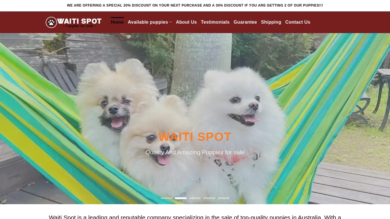 is Waiti Spot – waitispot.com – Puppies for sale in Australia legit? screenshot