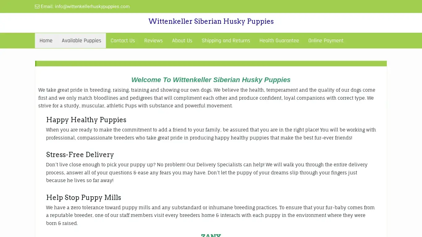 is Wittenkeller Siberian Husky Puppies legit? screenshot