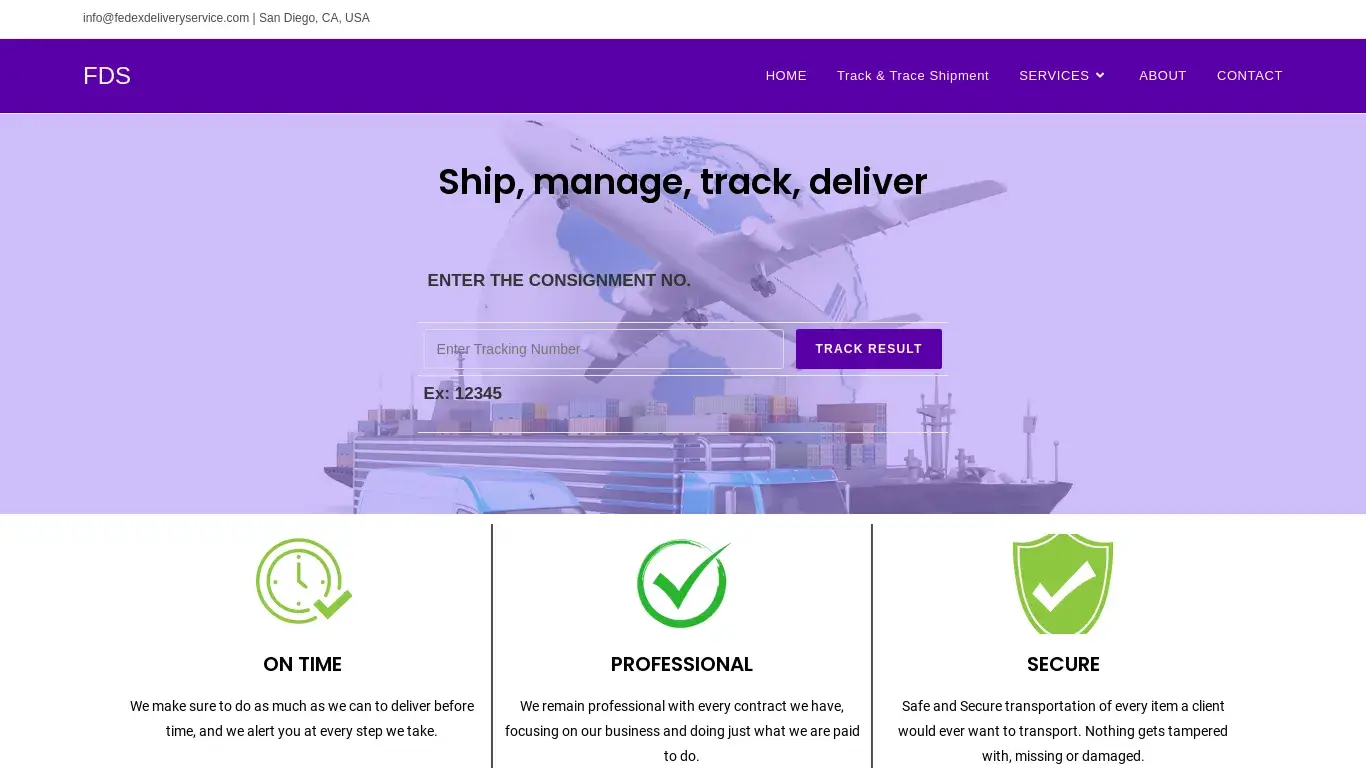 is FedEx Delivery Service – Global Logistics and International Shipping | Global Shipping | Logistics Services legit? screenshot