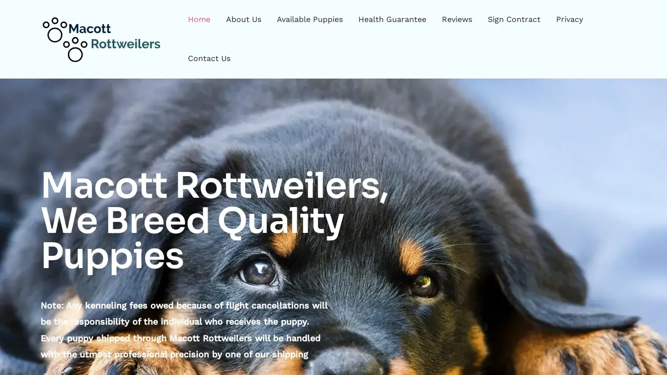 is Macott Rottweilers – Rottweilers For Homes legit? screenshot