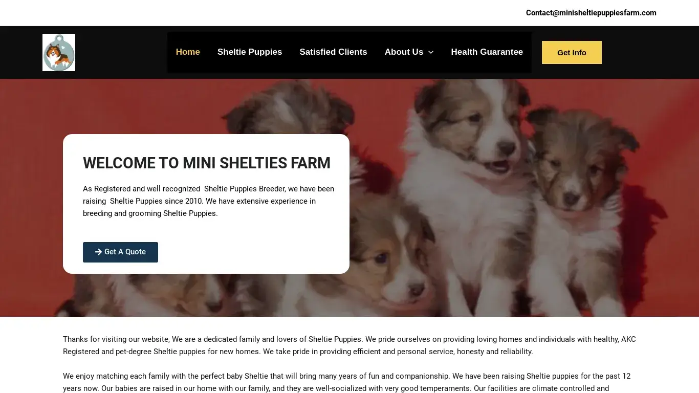 is Mini Sheltie Puppies Farm – Sheltie Puppies For Adoption legit? screenshot