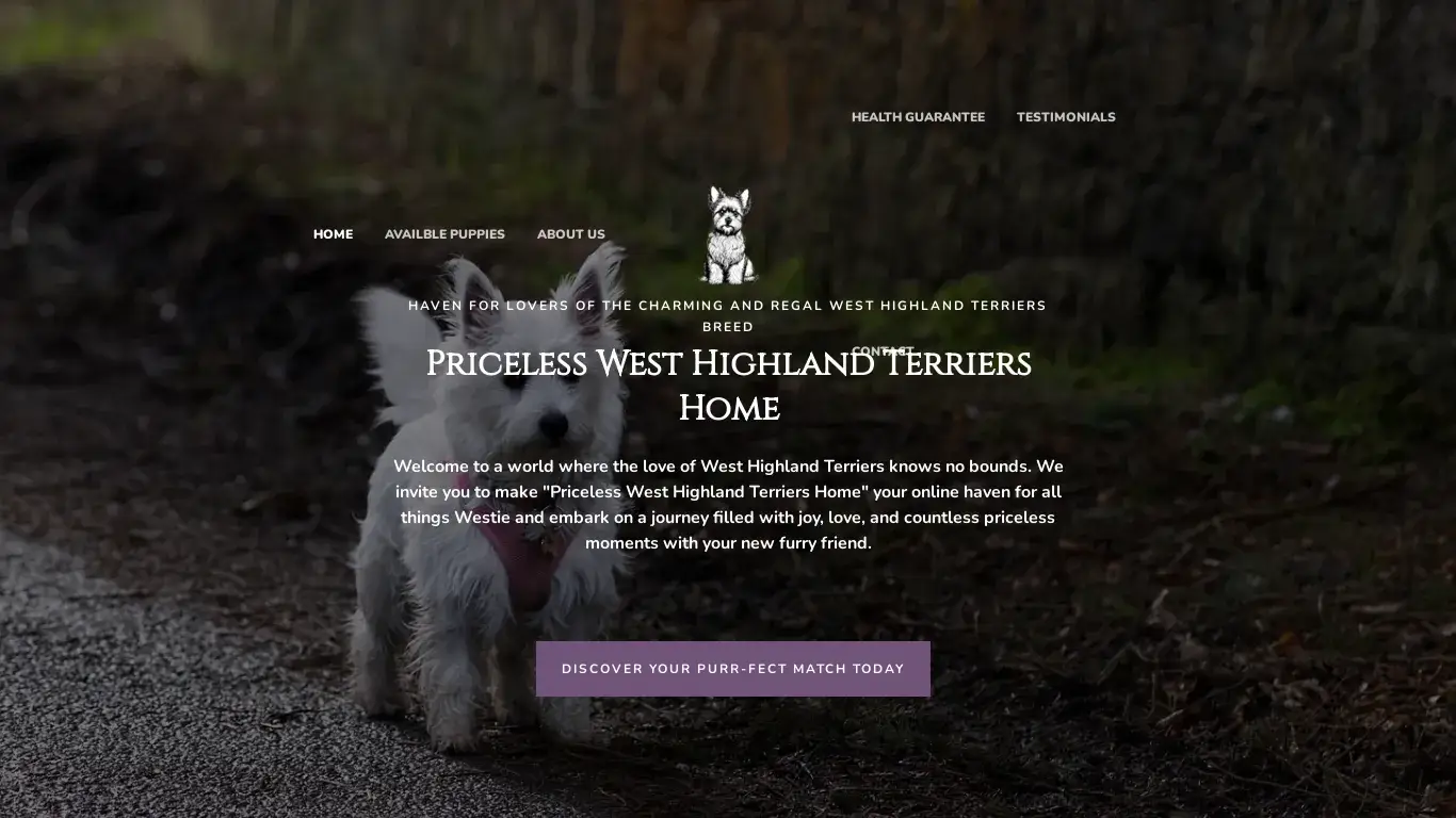 is Priceless West Highland Terriers Home legit? screenshot
