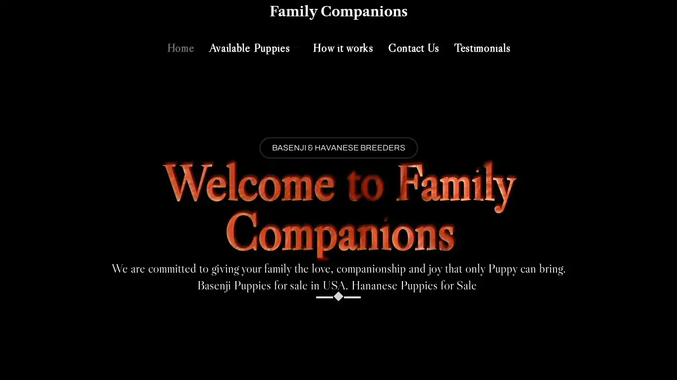is BASENJI & HAVANESE BREEDERS - The Family Companions legit? screenshot