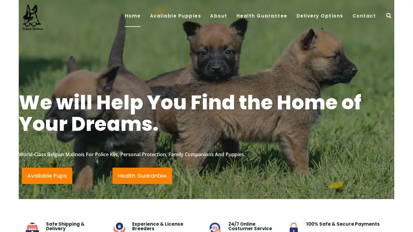 is Get Belgian Malinois Puppies For Adoption & Rehoming – Your Preferred Belgian Puppies Home legit? screenshot