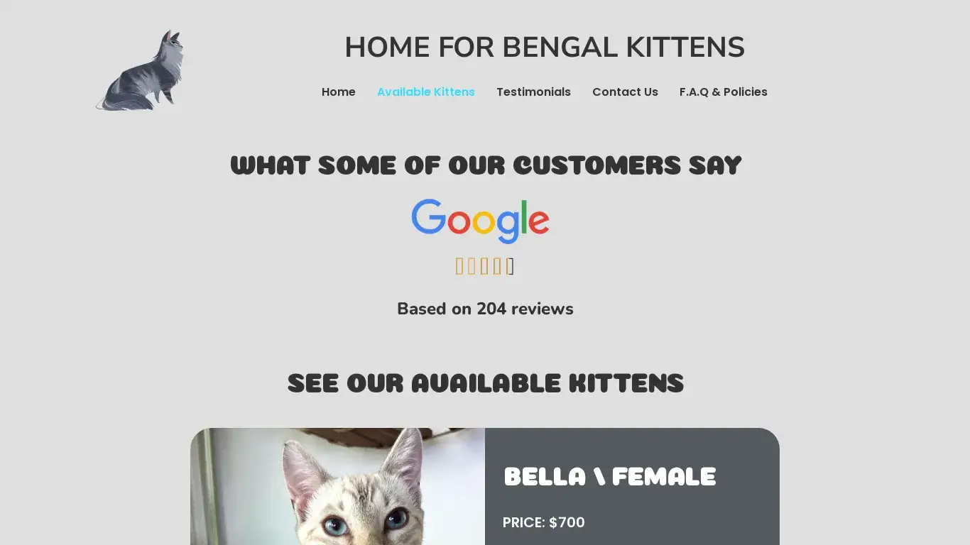is Home For Bengal Kittens legit? screenshot