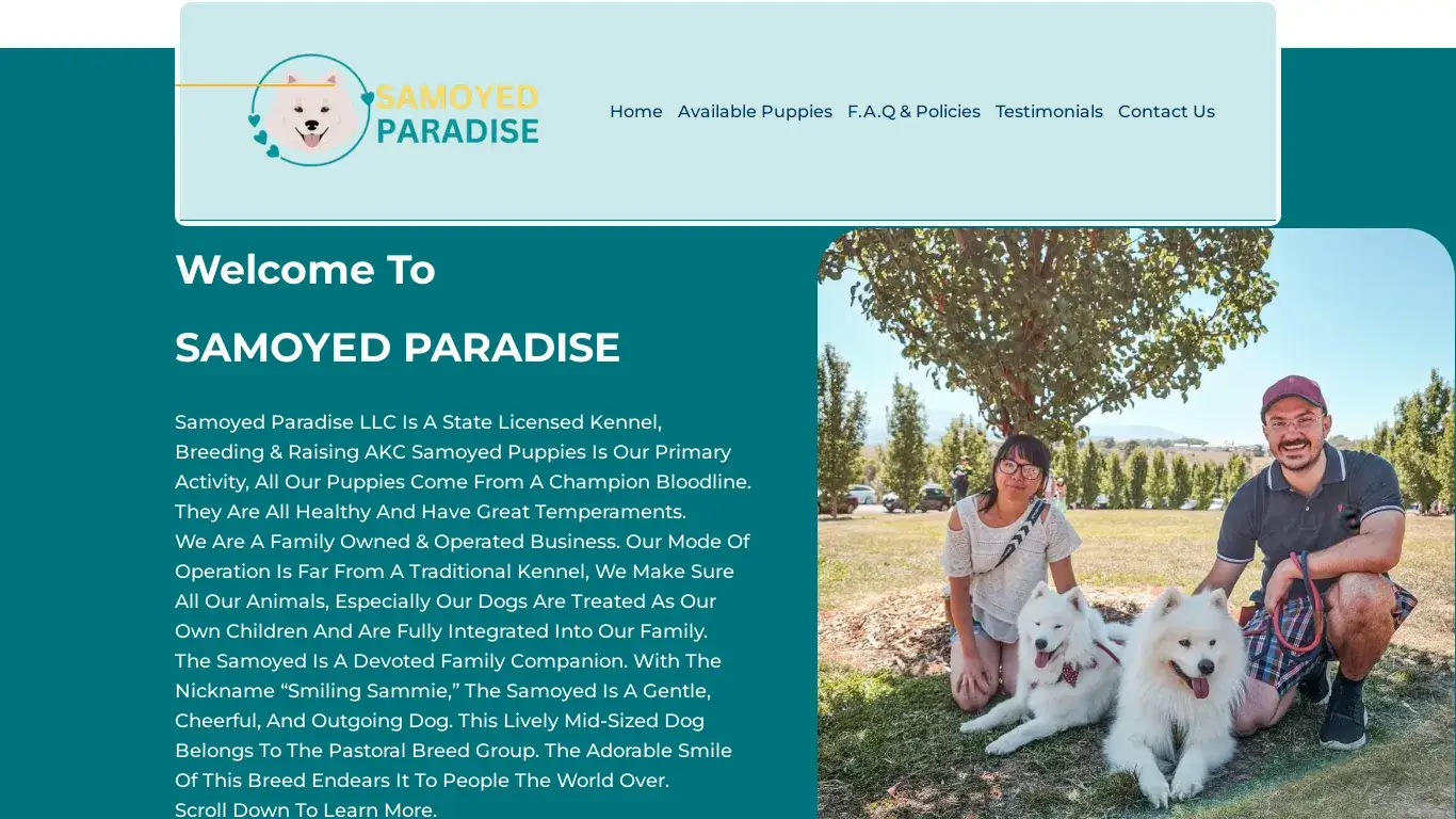 is Samoyed Paradise – Registered Samoyed Puppies legit? screenshot
