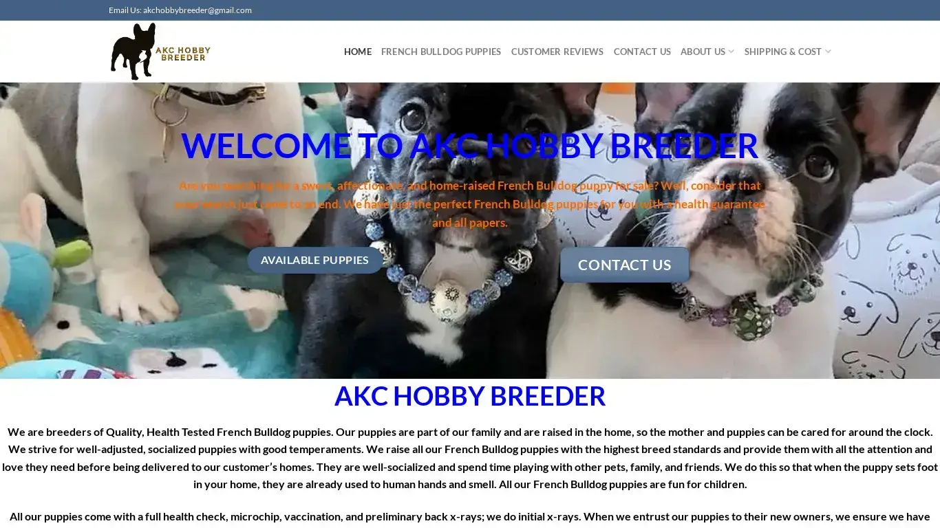 is AKC HOBBY BREEDER legit? screenshot
