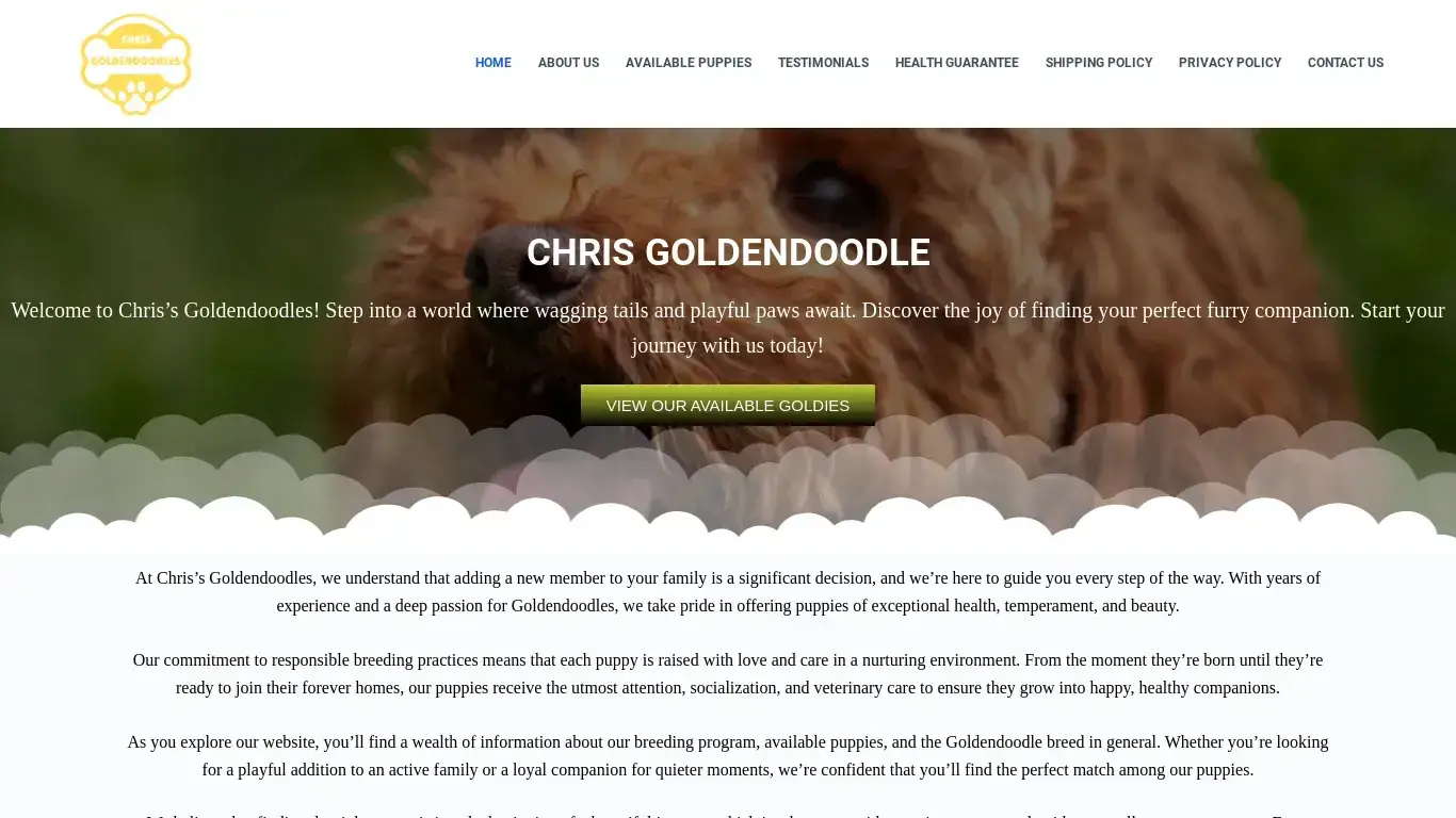 is CHRIS GOLDENDOODLE – Best Goldie Home For You. legit? screenshot