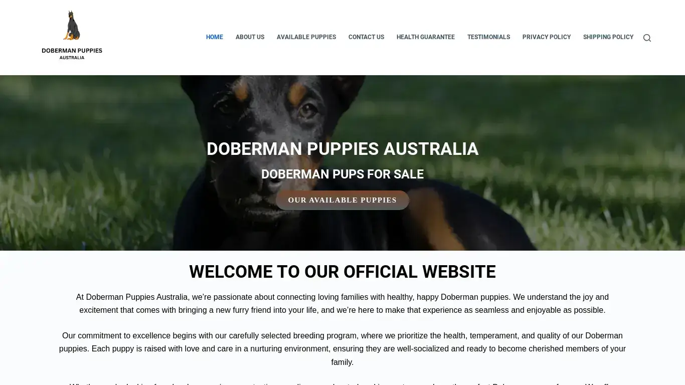 is Doberman Puppies Australia – We Have The Best Doberman Pups For You! legit? screenshot
