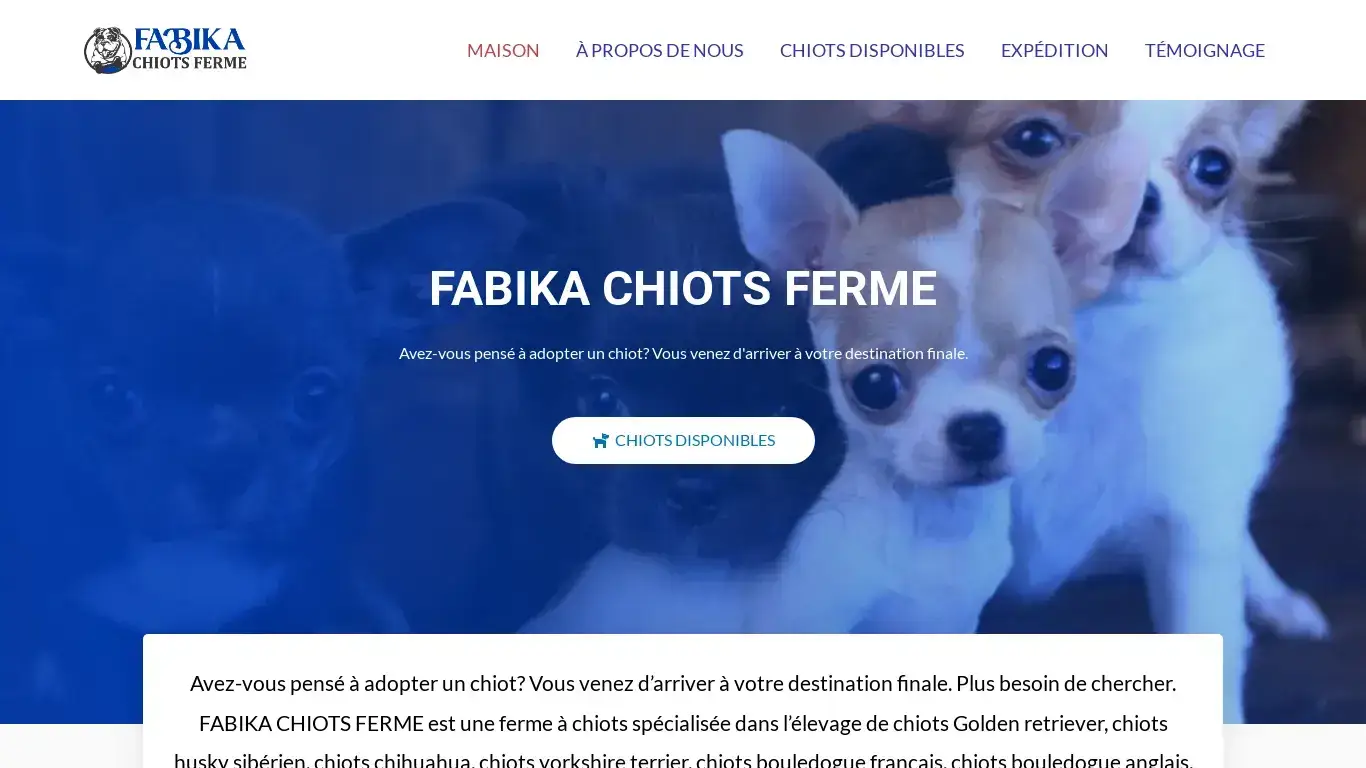 is FABIKA CHIOTS FERME – CHIOTS FERME legit? screenshot