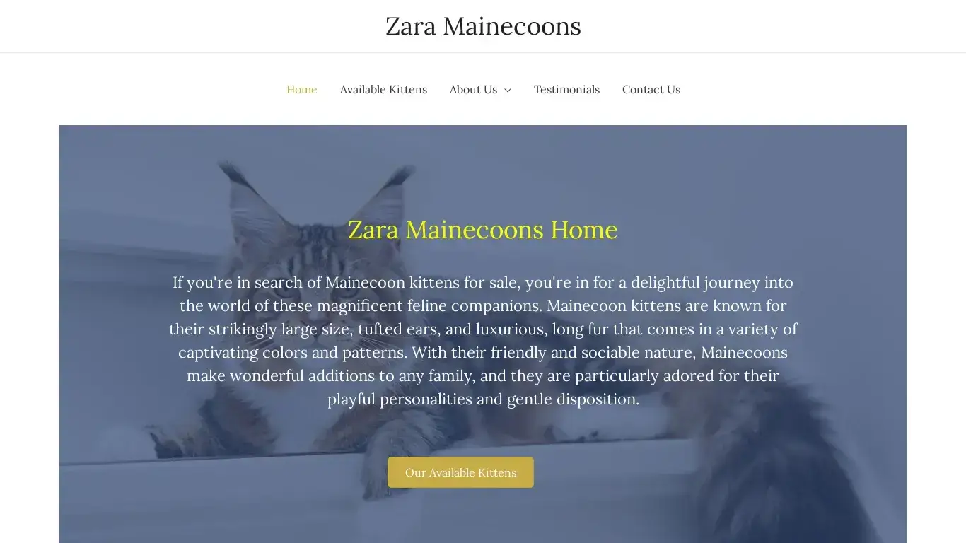 is Zara Mainecoons – Discover Maine Coon Majesty: Your Perfect Kitten Awaits! legit? screenshot
