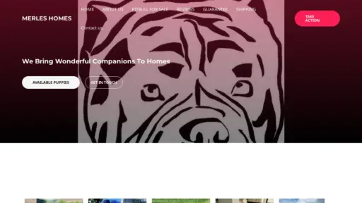 A screenshot of 808merlebullies.com