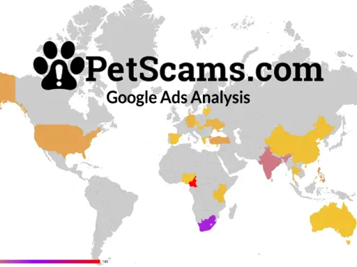 A map which shows Pet Scam-Websites-promoted-on-Google-search|report-google-search-ad-step-1|report-Google-search-ad-step-2