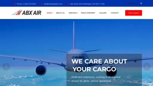 A screenshot of Abxairlogistics.com