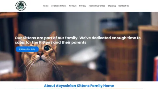 A screenshot of Abyssiniankittensfamilyhome.com