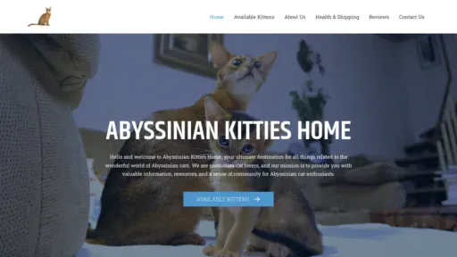 A screenshot of Abyssiniankitty.com