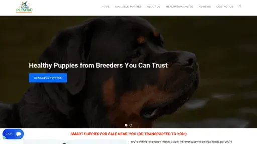 A screenshot of Adampetshop.com