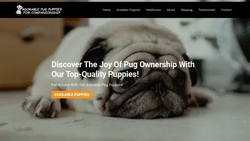 A screenshot of Addorablepugpuppiesforcompanionship.com