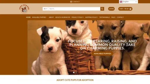 A screenshot of Adoptcutepups.com