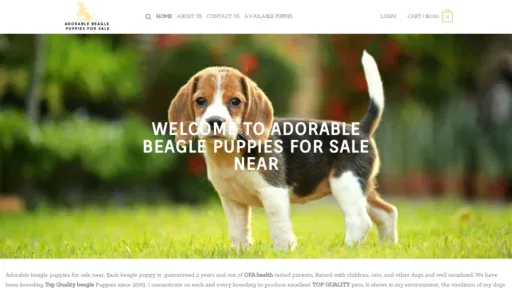 A screenshot of Adorablebeaglepuppiesforsalenear.com