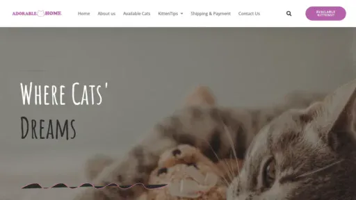 A screenshot of Adorablecatshome.com
