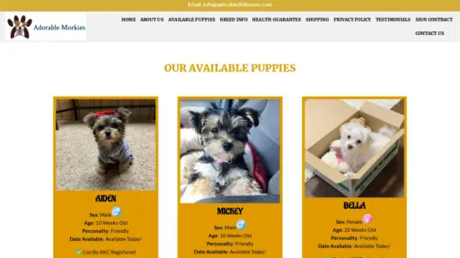 A screenshot of Adorablelittleones.com
