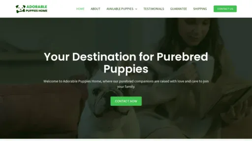 A screenshot of Adorablepuppieshome.com