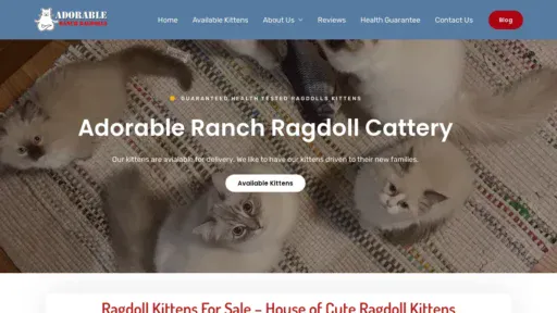 A screenshot of Adorableranchragdolls.com