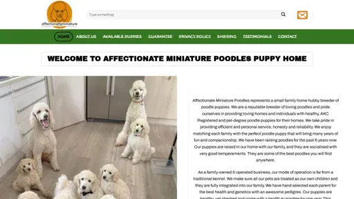 A screenshot of Affectionateminiaturepoodle.com