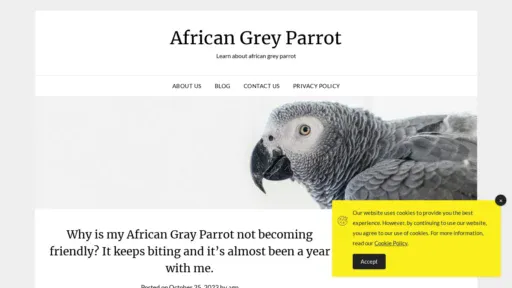 A screenshot of African-grey-parrot.net