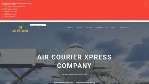 A screenshot of Aircourierxpress.com