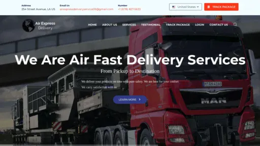 A screenshot of Airexpresdelivery.com