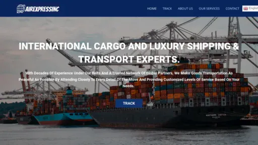 A screenshot of Airexpressinc.com