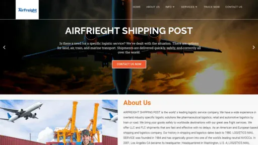A screenshot of Airfreightshipping.online