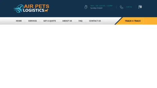 A screenshot of Airpetscargologistics.com